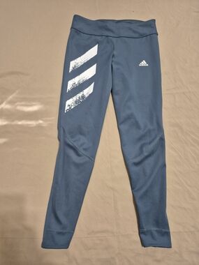 Adidas Aeroready Leggings Blue Running Workout High Rise Hidden Pocket Size S